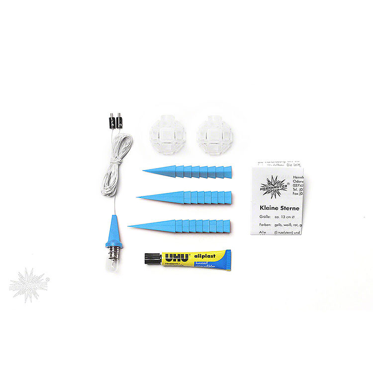 Herrnhuter Moravian Star DIY Kit A1b Blue Plastic  -  13cm/5.1 inch