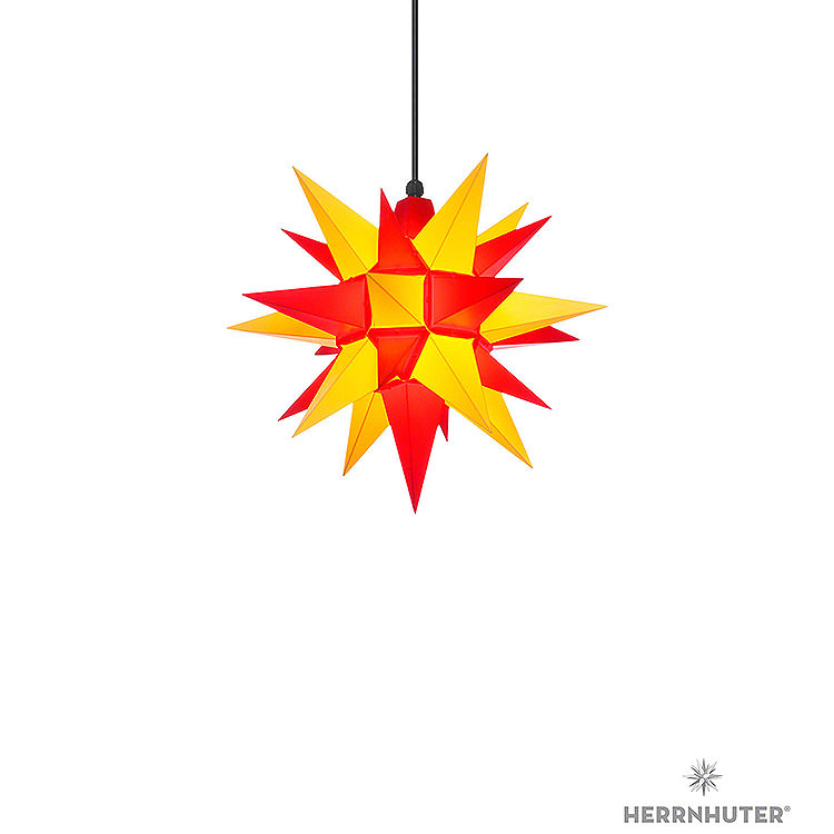 Herrnhuter Stern A4 gelb/rot Kunststoff  -  40cm