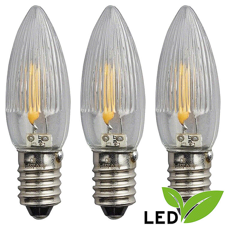 LED Rippled Bulb Filament  -  E10 Socket  -  34V