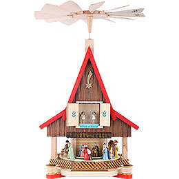 2 - Tier Adventhouse  -  Nativity Scene  -  53cm / 21 inch