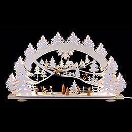 3D Candle Arch  -  'Children in the Snow'  -  66x40x8,5cm / 26x16x3.3 inch