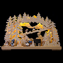 3D Candle Arch  -  Happy Snowman  -  43x30cm / 17x15 inch