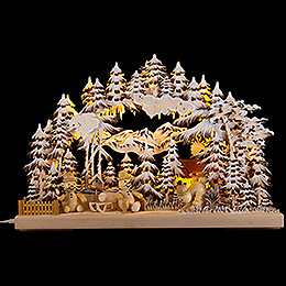 3D Double Arch  -  Snowman's Paradise with White Frost  -  43x30x7cm / 17x12x3 inch