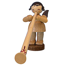 Angel with Alphorn  -  Natural Colors  -  Standing  -  6cm / 2,3 inch