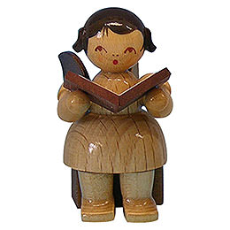 Angel with Book  -  Natural Colors  -  Sitting  -  5cm / 2 inch