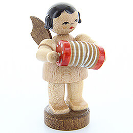 Angel with Concertina  -  Natural Colors  -  Standing  -  6cm / 2.4 inch
