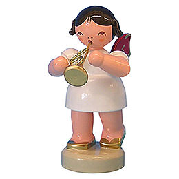 Angel with Flugelhorn  -  Red Wings  -  Standing  -  6cm / 2,3 inch