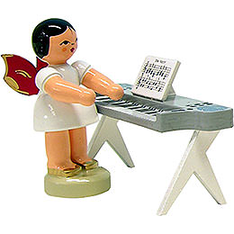 Angel with Keyboard  -  Red Wings  -  Standing  -  6cm / 2.3 inch