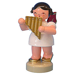 Angel with Panpipe  -  Red Wings  -  Standing  -  6cm / 2,3 inch
