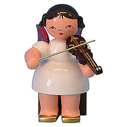 Angel with Violin  -  Red Wings  -  Sitting  -  5cm / 2 inch