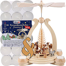 Bundle  -  1 - Tier Pyramid The Christmas Story plus one pack of tealights