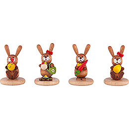 Bunnies  -  4 pcs.  -  Chick, Watering Can, Carrot and Egg  -  5cm / 2 inch
