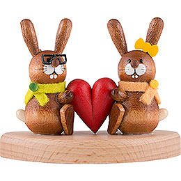 Bunny Couple with Heart  -  5cm / 2 inch