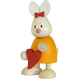 Bunny Emma Standing with Heart  -  9cm / 3.5 inch