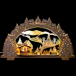 Candle Arch  -  Barbecue Lodge with Snow  -  53x31cm / 20.9x12.2 inch