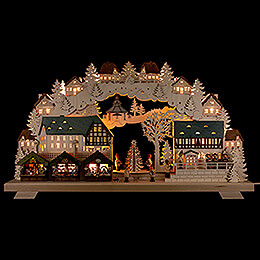 Candle Arch  -  Christmas Market with Tree  -  70x40cm / 27x16 inch