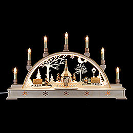 Candle Arch  -  'Church of Seiffen with Carolers'  -  63x35cm / 25.6x13.8 inch