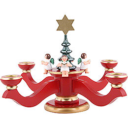 Candle Holder  -  Advent Red  -  20,0cm / 8 inch