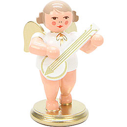 Engel weiß/gold mit Banjo  -  6cm