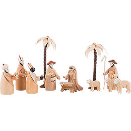 Figurines for 2 - Tier Pyramid  -  NATIVITY (natural)  -  12 pcs.