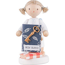 Flax Haired Angel with Diary  -  5cm / 2 inch