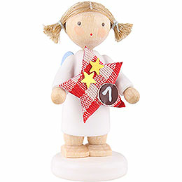 Flax Haired Angel with Star (1)  -  5cm / 2 inch