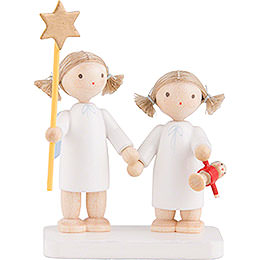 Flax Haired Angels "Siblings"  -  5cm / 2 inch