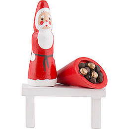Flax Haired Children Bench with Chocolate  -  4cm / 1.6 inch
