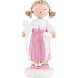 Flax Haired Children Girl with Decorative Ribbon  -  5cm / 2 inch