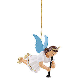 Floating Angel with Clarinet, Colored  -  6,6cm / 2.6 inch