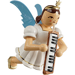 Floating Angel with Melodica  -  Colored  -  6,6cm / 2.6 inch
