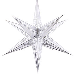 Hartenstein Christmas Star for Inside Use  -  White with Silver  -  68cm / 27 inch
