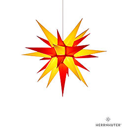 Herrnhuter Moravian Star I6 Yellow/Red Paper  -  60cm / 23.6 inch