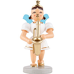 Kurzrockengel mit Saxophon, farbig  -  6,6cm