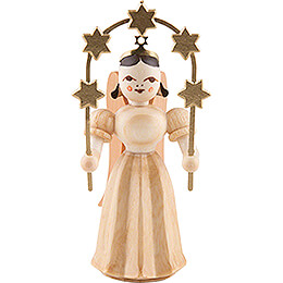Long Pleated Skirt Angel with Star Arch, Natural  -  6,6cm / 2.6 inch