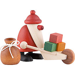 Miniaturen - Set Weihnachtsmann mit Schubkarre  -  4cm