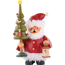 Räuchermännchen Weihnachtsmann mit Baum  -  14cm