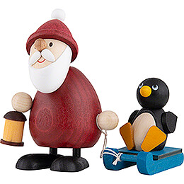 Santa with Sleigh and Penguin  -  9,5cm / 3.7 inch