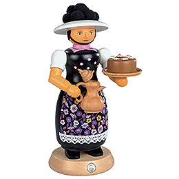 Smoker  -  Black Forest Lady with Smoking Pot  -  25cm / 10 inch