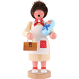 Smoker  -  Midwife with Baby Blue  -  18cm / 7 inch
