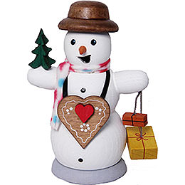 Smoker  -  Snowman with Ginger Bread Heart  -  13cm / 5.1 inch