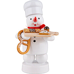 Snowman Baker with Cake Board and Pretzel  -  8cm / 3.1 inch
