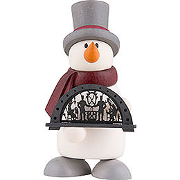 Snowman Fritz with Candle Arch  -  9cm / 3.5 inch