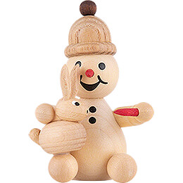 Snowman  -  Junior "sitting rabbit feed"  -  7cm / 2.8 inch