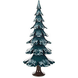 Solid Wood Tree  -  Green - White  -  24,5cm / 9.6 inch