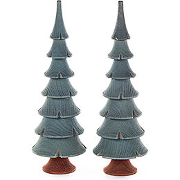 Solid Wood Trees  -  Green  -  2 pieces  -  14,5cm / 5.7 inch