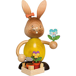 Stupsi Bunny with Pansies  -  12cm / 4.7 inch