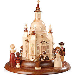 Theme Platform for Electr. Music Box  -  Historical Scene in Front of Church of Our Lady  -  15cm / 6 inch