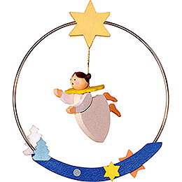 Tree Ornament  -  Angel in Ring  -  8cm / 3.1 inch