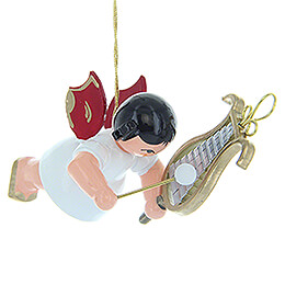Tree Ornament  -  Angel with Chime  -  Red Wings  -  Floating  -  5,5cm / 2.2 inch
